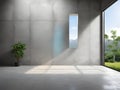 empty concrete interior, modern house with sunlight Royalty Free Stock Photo