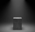 Empty concrete podium on spotlight background. 3D rendering.