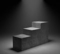 Empty concrete podium on spotlight background. 3D rendering.