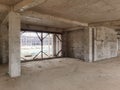 Empty concrete room interior