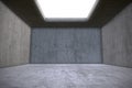 Empty Concrete Room with Skylight Celling Window