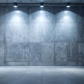 Empty Concrete Room With Spotlight Lighting Above A Dimly Lit Floor Royalty Free Stock Photo