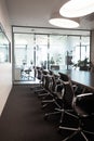 Empty conference room with board room table Royalty Free Stock Photo