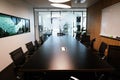 Empty conference room with board room table Royalty Free Stock Photo