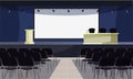 Empty conference room flat vector illustration Royalty Free Stock Photo