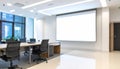 Empty Conference Room with Projector Screen and Chairs meeting Royalty Free Stock Photo