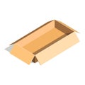 Empty container carton store package, delivery open box flat design.