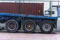 Empty container trailer parked in a loading dock Royalty Free Stock Photo