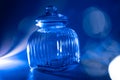 Empty cookie jar on a blue background Royalty Free Stock Photo