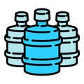 Empty cooler water bottles icon, outline style