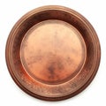 Empty copper bowl. Copper plate. Top view, with clipping path Royalty Free Stock Photo