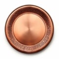 Empty copper bowl. Copper plate. Top view, with clipping path Royalty Free Stock Photo