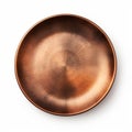 Empty copper bowl. Copper plate. Top view, with clipping path Royalty Free Stock Photo