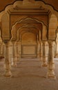 Empty corridor in an abandoned Amber Fort. India Royalty Free Stock Photo