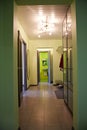 Empty corridor in the apartment. open bathroom door Royalty Free Stock Photo