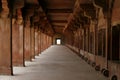 Empty corridor in Fatehpur Sikri complex, India Royalty Free Stock Photo