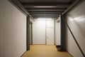 Empty corridor inside modern factory building. Industrial interior