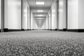 Empty corridor with many doors and repeating pattern creating an endless perspective Royalty Free Stock Photo