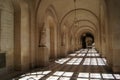 Empty corridor with marble statues at The Palace of Versailles P