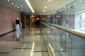 Almost empty corridor in a modern hospital or in a modern office building. Blurred background. Horizontal view Royalty Free Stock Photo