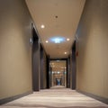 Empty corridor in a hotel Royalty Free Stock Photo