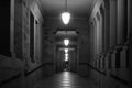 Empty Corridor in Stanford University at Night