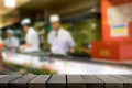 Empty counter display japanese sushi restaurant background Royalty Free Stock Photo