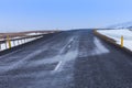 Empty country road in winter day Royalty Free Stock Photo