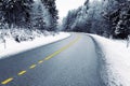 Empty country road in winter