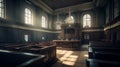 Empty courtroom. No people. Generative Ai