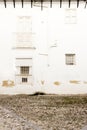 empty courtyard, ancient white wall