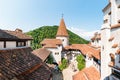 Empty courtyard in Dracula`s castle in Bran, Romania Royalty Free Stock Photo