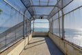 Empty covered footbridge at San Clemente, Orange County, California