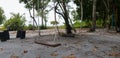 An empty cradle on the beach Royalty Free Stock Photo