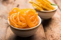 Gujarati Food Fafda with sweet Jalebi Royalty Free Stock Photo