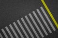 Empty crosswalk on asphalt road. Royalty Free Stock Photo