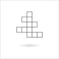 Empty crossword with shadow. Simple vector icon Royalty Free Stock Photo