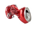 empty crumpled aluminum can from Coca-Cola Royalty Free Stock Photo