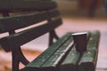 Empty cup of coffee on the bench