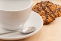 Empty cup of coffee with butter biscuit Royalty Free Stock Photo