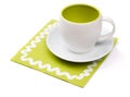 Empty cup on placemat Royalty Free Stock Photo