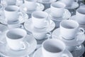 Empty cups of coffee or tea ready to break for the guests at events or conferences Royalty Free Stock Photo