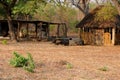 Empty curios stalls in Zimbabwe