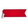 Empty Curl Paper Tag Or Banner Element In Red
