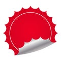 Empty Curl Round Label Or Tag Element In Red And Silver