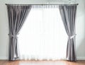 empty curtain interior decoration in living room Royalty Free Stock Photo