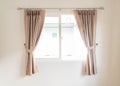 empty curtain interior decoration in living room Royalty Free Stock Photo