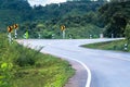 Empty curve road in the mountain and forest, country road in north of Thailand Royalty Free Stock Photo