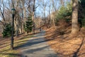 Empty Curving Path at Riverside Park in Morningside Heights of New York City Royalty Free Stock Photo