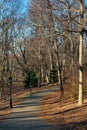 Empty Curving Path at Riverside Park in Morningside Heights of New York City Royalty Free Stock Photo